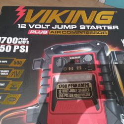 1700 Peak Amp Portable Car Battery Jump Starter and Power Pack with 150 PSI  Air Compressor