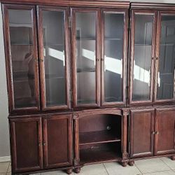 Six piece China hutch display cases
