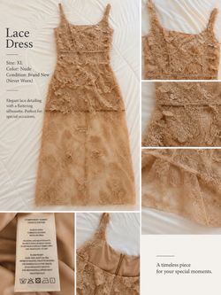 Nude Lace Midi Dress Size L
