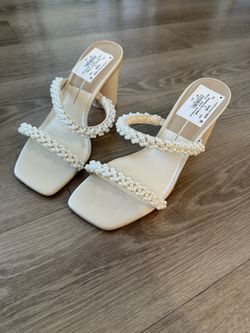 Brand New Dolce Vita Heels With Pearl Straps Size 10