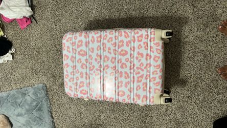 NEW Pink Leopard Hardshell Suitcase – $150