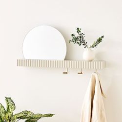 West Elm Quinn All-In-One Entryway Mirror, Wall Storage, & Hooks(18–28")