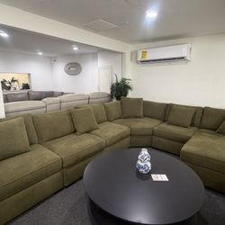 Radley 5Pc Fabric Sectional w/ Chaise - Olive