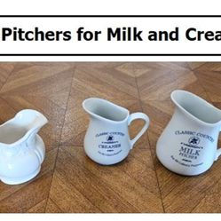New Pitchers for Milk and Creamer
