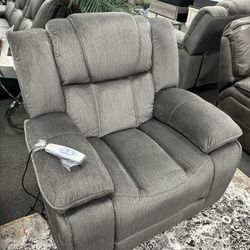 Gray Left Up Recliner Chair 