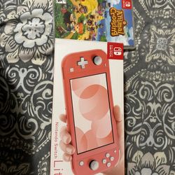 Pink Switch Lite + Animal Crossing 