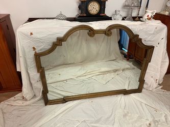 Large Gold Solid Wood Decorative Mirror