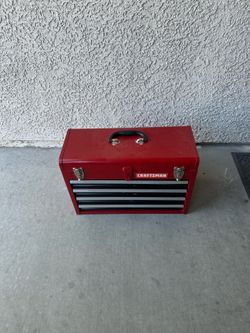 Craftsman 4 Drawer Portable Metal Tool Box Chest USA  RedBc
