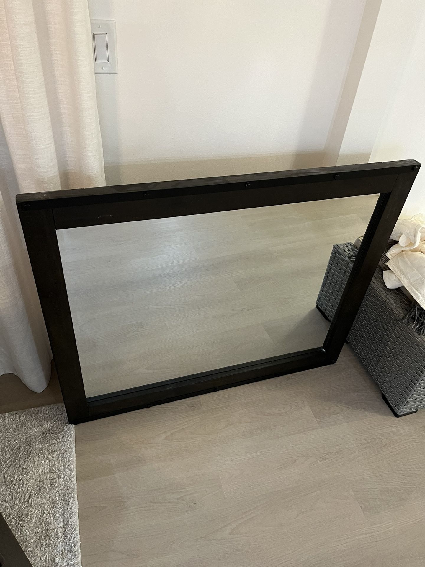 Brown Wood Rustic Dresser Mirror