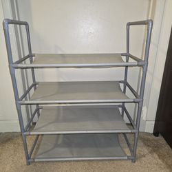 Sturdy 4-tier shoe rack with fabric shelves