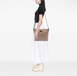 Authentic GUCCI Crystal & Canvas Crossbody; Large; Great Condition