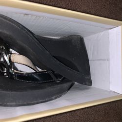 Michael Kors womens black slip on wedges