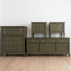 Vintage Green Dressers + Nightstands
