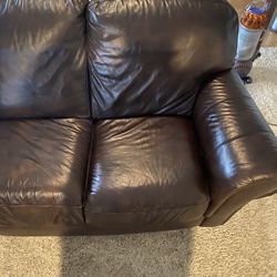 3 Piece Sectional Brown Leather 