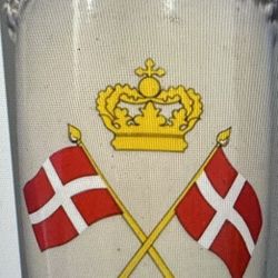 Vintage Handmade Handpainted Danmark Beer Stein Mug Danish Souvenir ~ 9.5 inches