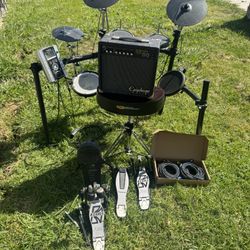 Roland PERCUSSION SOUND MODULE TD-9  electronic drum set setup features a Roland electronic drum Set AND MORE
