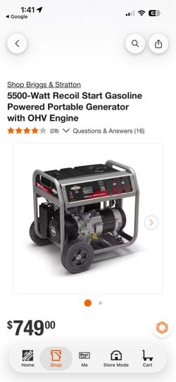 New Briggs &Stratton generator