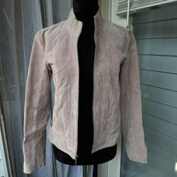 Baby Pink Lightweight Suede Jacket Size Small