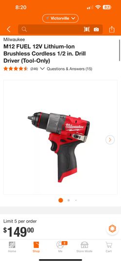 Milwaukee M12 FUEL 12V Lithium-Ion Brushless Cordless 1/2 in. Drill Driver (Tool-Only) 