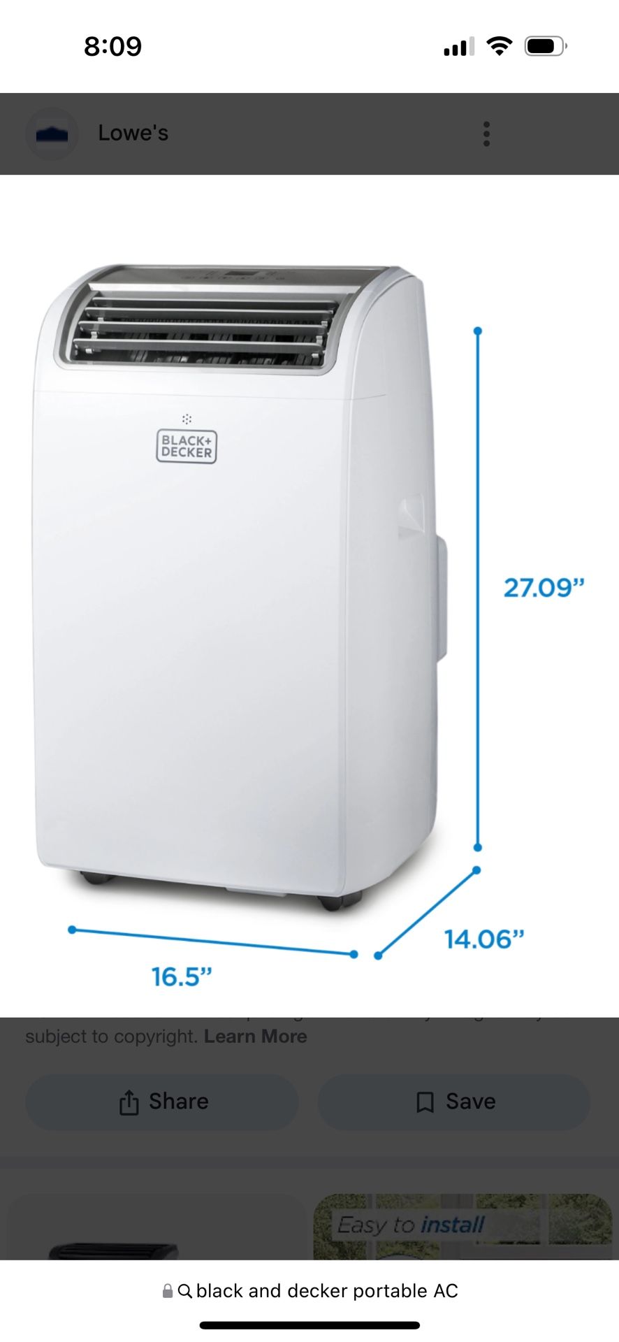 Black and Decker Portable AC Unit