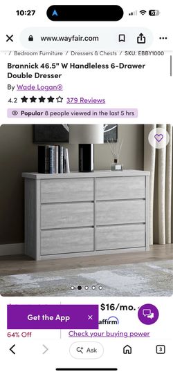2 Night Stands and 6 Drawer Dresser set