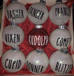 Reindeer name ornaments