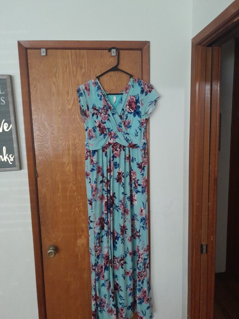Pink Blush Maternity Floral Maxi Dress