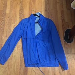 VTG Stow It Away Rain Jacket Size L Navy Blue Nylon Vented Mesh Windbreaker NWOT New Without Tags