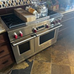 WOLF 48" Dual Fuel Range, 4 Burners and French Top, Stainless Steel