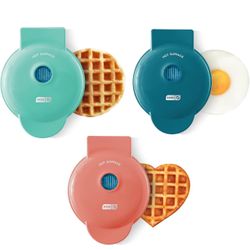Mini maker set Waffle , Griddle & Heart Shaped Waffle Irons - NEW