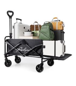 Carrito plegable plegable con ruedas todo terreno, carrito plegable con mango flexible