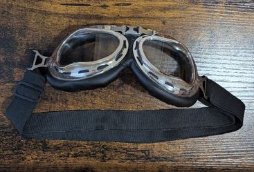 Vintage Aviator / Moto,rcycle Goggles - Retro Bik,er & Cosplay Glasses