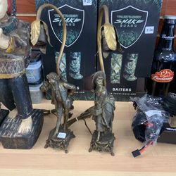 Antique Lamps Man And Woman 