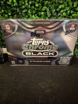 2025 Topps Chrome Black NFL Hobby Box – Factory Sealed
