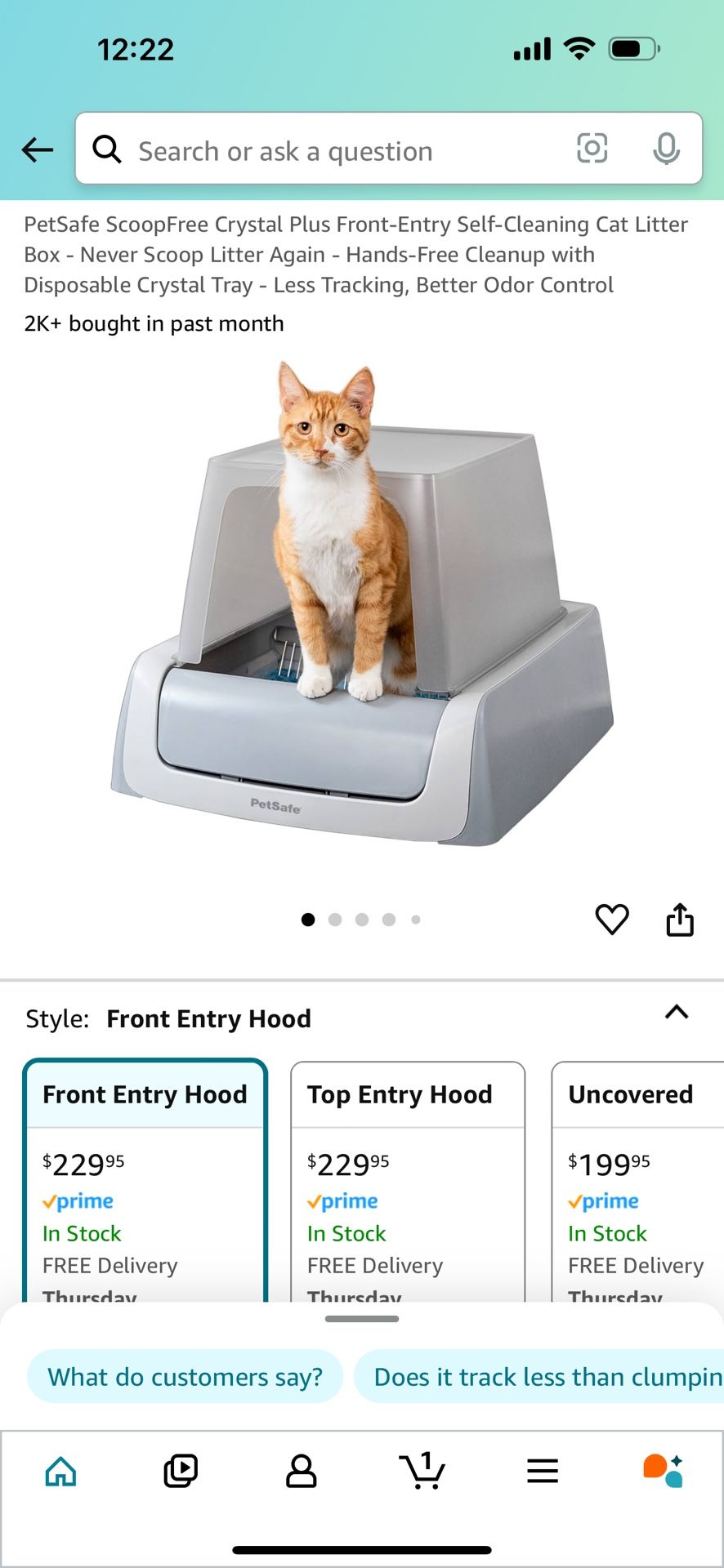 FREE PetSafe automatic litter Box With Two Hoods