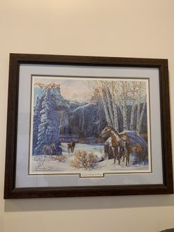 Circle of the Sacred Dog Framed Art Painted by the famous Artist Julie Kramer Cole