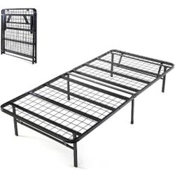 Foldable Bed Frame Heavy Duty  Narrow Twin Size Bed Frame 14 Inches High 