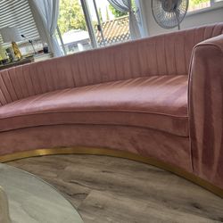 Couch Sofa, Curved Sofa, Loveseat, Chairs, Pink Sofa, Pink Chairs, Blush, Pink Furniture Lux