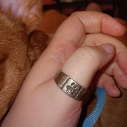 Sterling Silver Diamond Dog Paw Ring