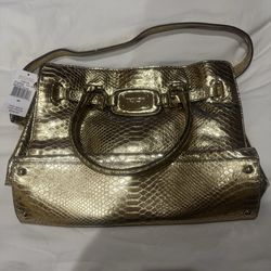 Michael Michael Kors Hamilton Pale Gold Large EW Tote Satchel New with tag