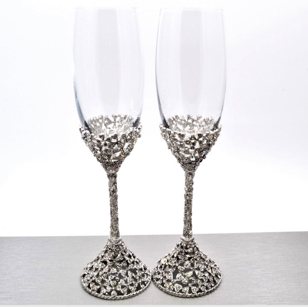 BRAND NEW Ciel Collectables Silver Plated Champagne Flutes