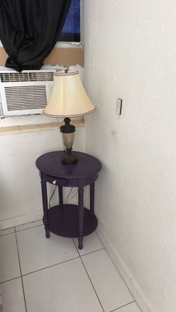 Night stand and lamp