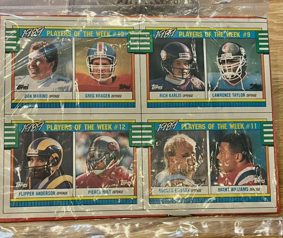 1990 NFLs Topps 1989 Player Of The Week Uncut Cards (4)
