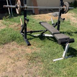 Squat Rack/ Bench Press, 2 35’s And The Bar