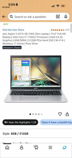 Acer Aspire 3 Laptop 15.6"