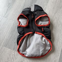 Dog Winter Jacket / Puffer Vest – Black & Red, size XS-S
