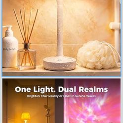 Waterproof Shower Lamp with 16 Color Ocean Wave Projector, Rechargeable LED Light with Remote & Touch Control, 3 White Modes, USB-C, for Bathroom, Bed