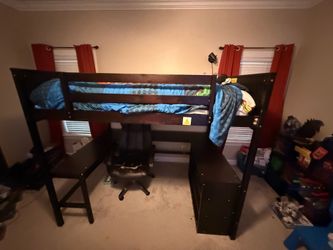 Full sized loft bed with desk