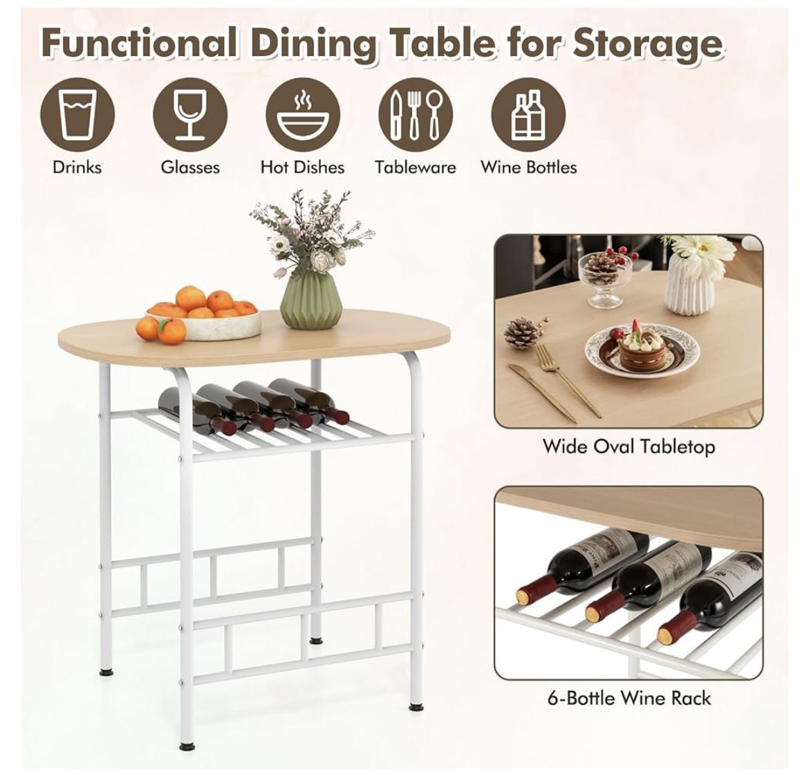 Small Bistro Table W/ Storage
