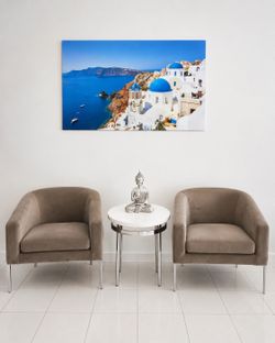 Modern Accent Seating Set with Marble Side Table – Excellent Condition